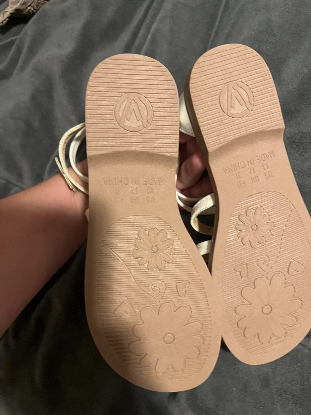 Girls White Butterfly Gladiator Sandals